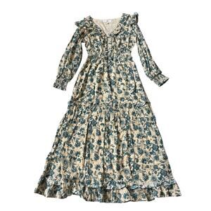 Tuckernuck Anna Cate Floral Midi Dress Yellow Blue